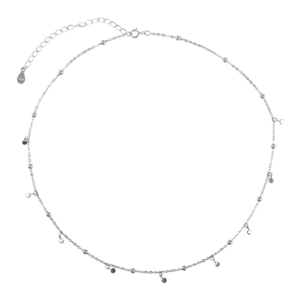 NEW 925 Sterling Silver Coin Disc Bead Necklace - Picture 8 of 8